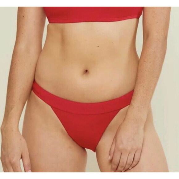 NWT Andie Swim The Banded Cheeky Bottom Cherry Red Size XS - Picture 2 of 8